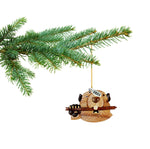 Beaver Ornament 2024 Two-Tone Wood Christmas Home Ornament - Handcrafted, In Gift Box