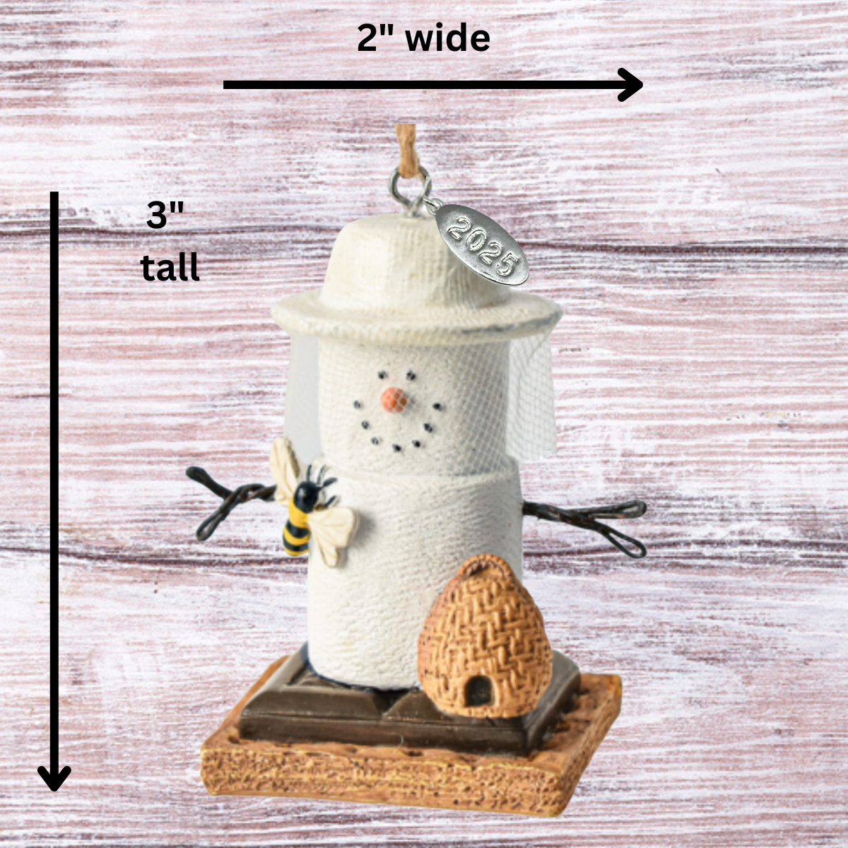 Smores Beekeeper Ornament, Smores Bee Christmas Gift Idea, Comes in Gift Box