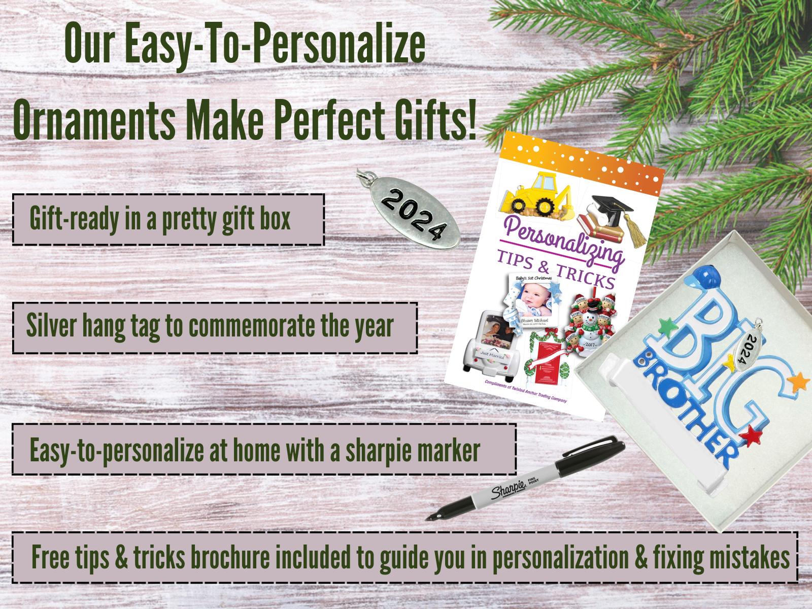 Big Brother Ornament 2025, Easy to Personalize at Home, Comes in Gift Box