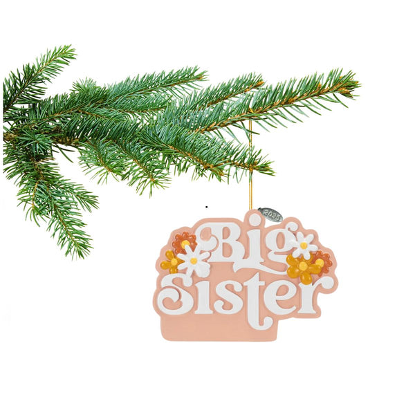 2025 Big Sister Christmas Ornament, Girl New Baby Sibling, Easy To Personalize