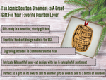 Bourbon Christmas Ornament "Official Bourbon Taster" 2026, Beautiful Laser Cut Wood, In Gift Box)