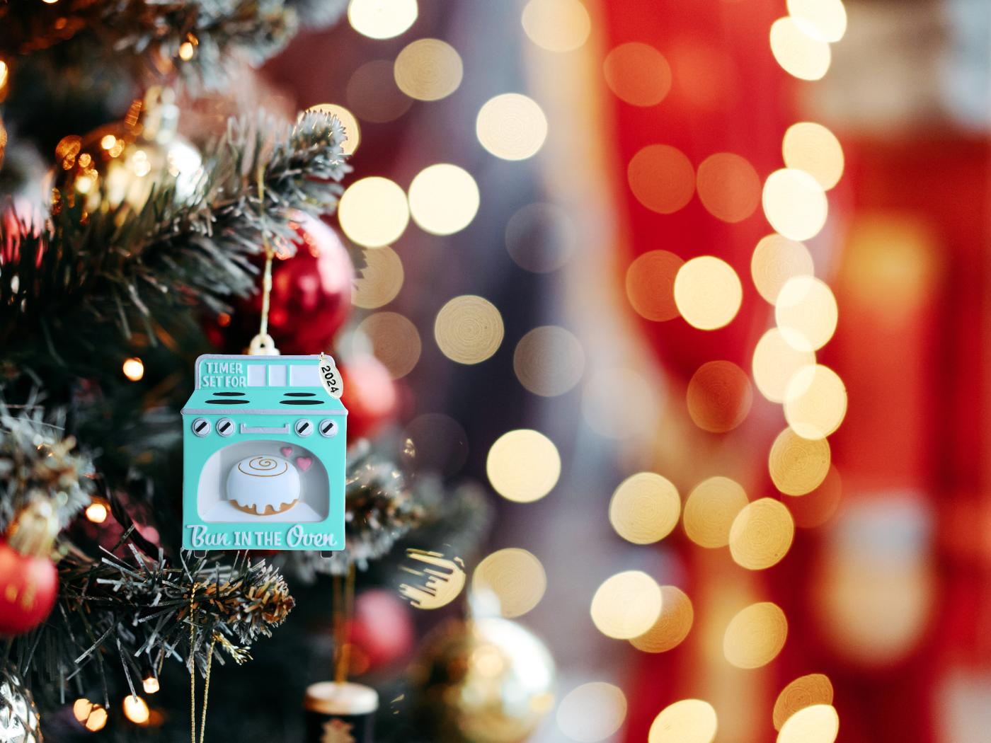 Expecting "Bun In The Oven" 2025 Pregnancy Christmas Ornament You Personalize