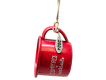 Camping Ornaments 2024 - 3 Inch Mini Camp Mug Ornament, Backpacking, Outdoors, Campfire, Hiking Ornament - Comes in a Gift Box so It's Ready for Giving (Red Mini Mug - Campfires & Cocktails)