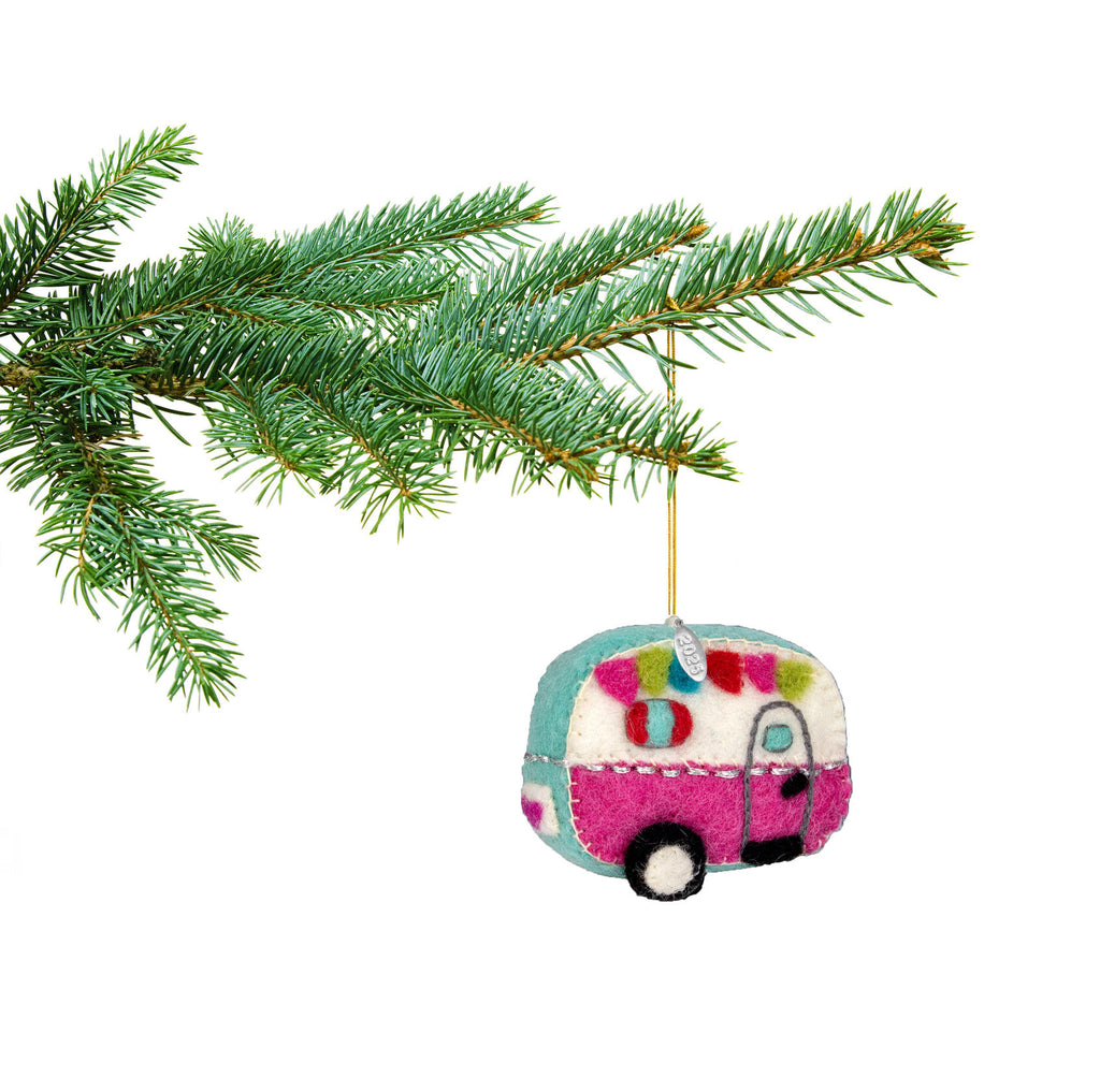 Retro Camper Ornament Fair Trade Handmade Felt Christmas Tree Camping Gift 2025
