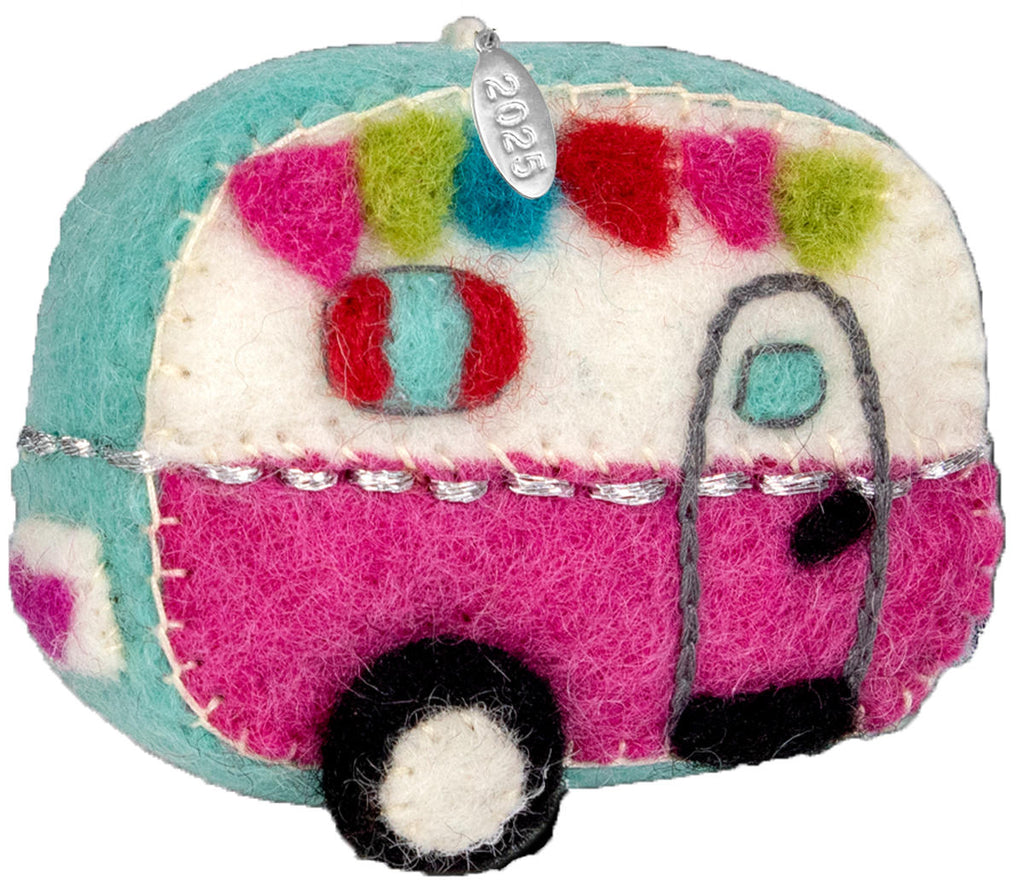 Retro Camper Ornament Fair Trade Handmade Felt Christmas Tree Camping Gift 2025