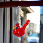 Cardinal Memorial Gift, Red Bird Cardinal Acrylic Sparkling Suncatcher Ornament, Comes w Suction Cup & Gift Box