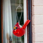 Cardinal Memorial Gift, Red Bird Cardinal Acrylic Sparkling Suncatcher Ornament, Comes w Suction Cup & Gift Box