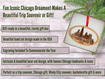 Chicago Ornament 2026, Beautiful Laser Cut Wood Chicago Gifts, Windy City Gift Idea, Chicago Trip Souvenir Idea, City Gifts, Comes in a Gift Box