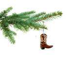 2026 Cowboy Boot Ornament - Two-Tone Wood Christmas Ornament - Intarsia Design - Western Ornament - Comes in A Gift Box So It's Ready for Giving