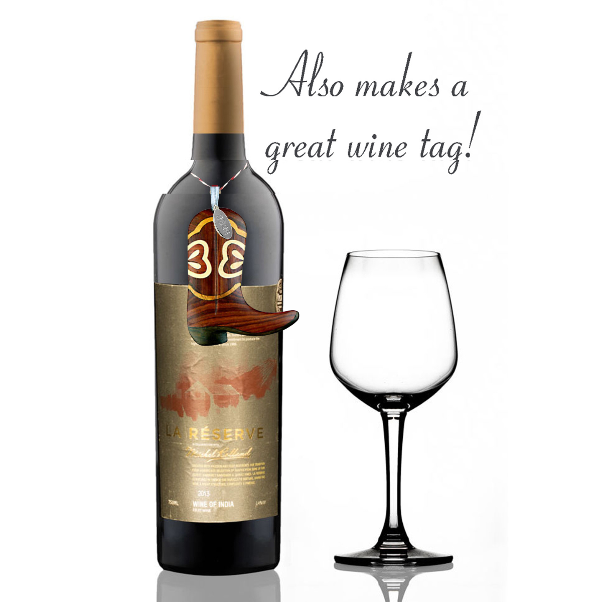 2026 Cowboy Boot Ornament - Two-Tone Wood Christmas Ornament - Intarsia Design - Western Ornament - Comes in A Gift Box So It's Ready for Giving