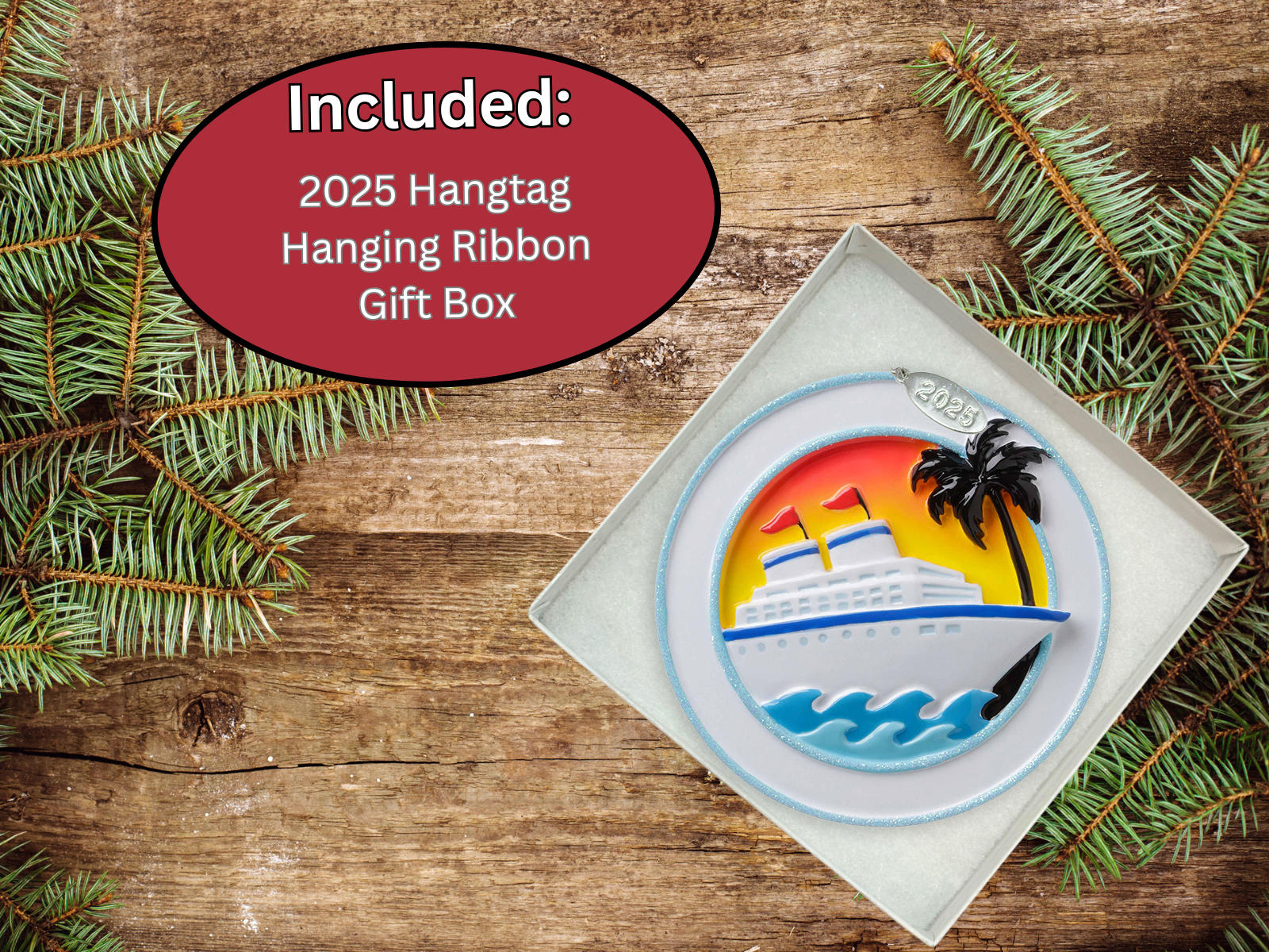 Cruise Ship Ornament - Cruise Ornament - Travel Christmas Ornaments - Can Be Easily Personalized at Home - Comes in a Gift Bag so It's Ready for Giving