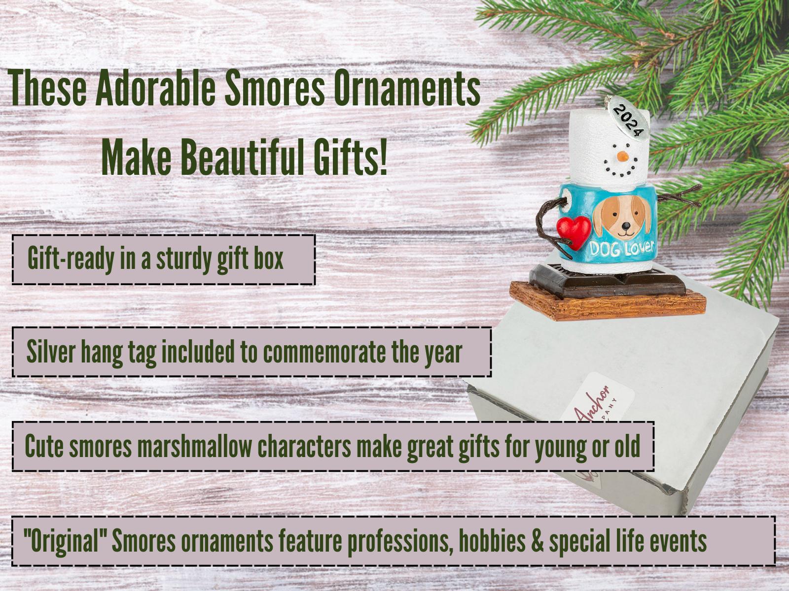 Dog Lover Christmas Ornament - Smores Christmas Ornaments - Cute Dog Ornament