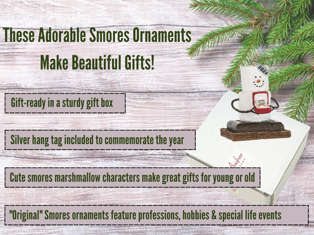 Smores Ornament - Engagement Ornament, Just Engaged Ornament - Comes in Gift Box