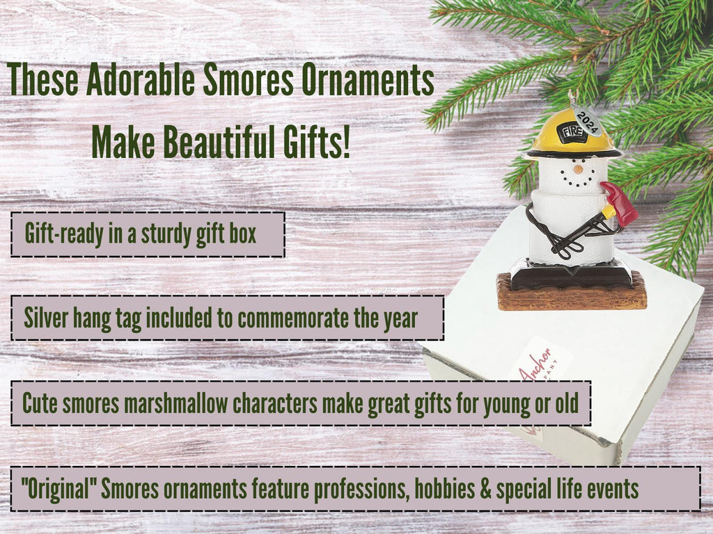 Smores Fireman Ornament - Firefighter Gifts, Comes in Gift Box