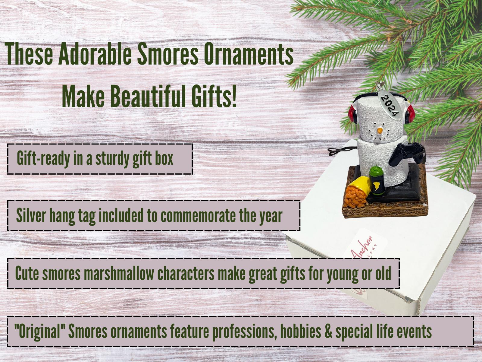 Smores Gamer Ornament, with Video Game Controller, comes in Gift Box