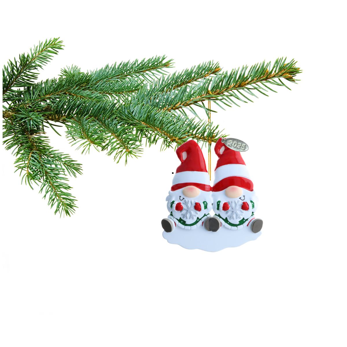 Gnome Gay Couple Ornament, Same Sex or Gay Ornament - Great Anniversary Ornament, Can be personalized at home, comes in a gift box
