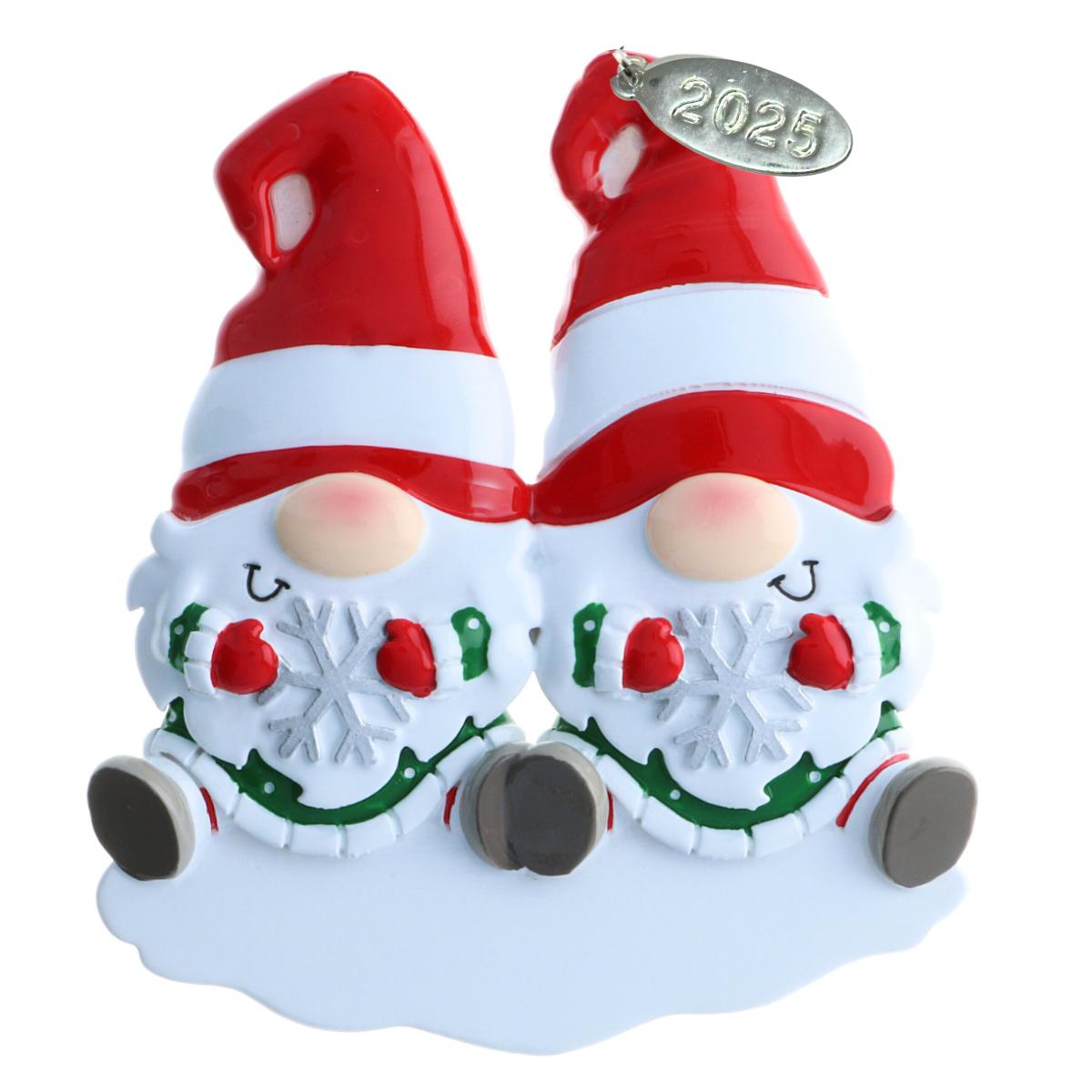 Gnome Gay Couple Ornament, Same Sex or Gay Ornament - Great Anniversary Ornament, Can be personalized at home, comes in a gift box