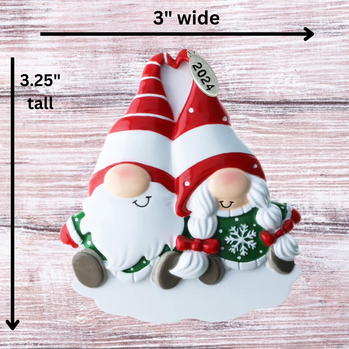 Gnome Couple Ornament - Easy to Personalized at Home - Comes in a Gift Box