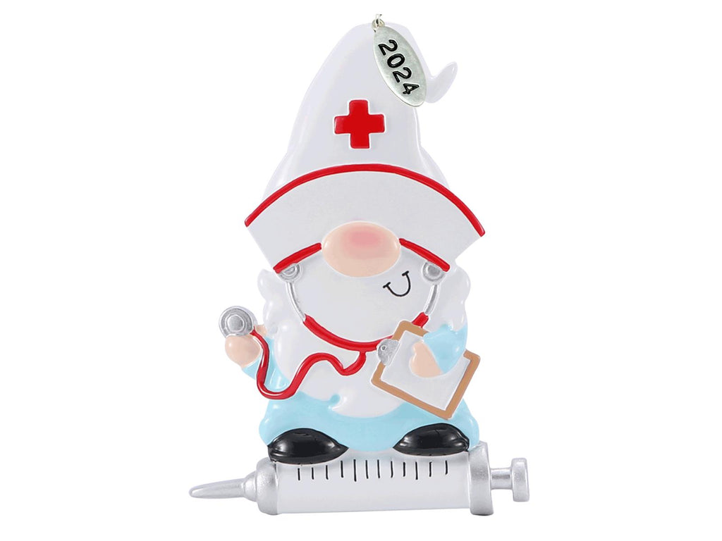 Adorable Gnome Nurse Ornament with Clipboard, Cute Nursing Christmas Ornaments or Medical Ornament - Ideal for Nurse Appreciation, Nurses Gift, 2025 - Easy to Personalize at Home, Comes in Gift Box