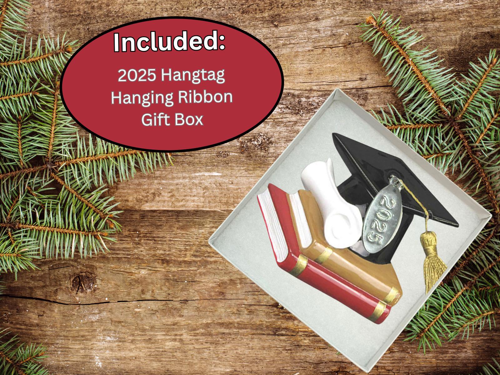 2025 Graduation Ornament, Graduation Christmas Ornament - Great for Law, Medical School - Easy to Personalize - Comes in Gift Box