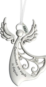 Metal Angel Christmas Ornament 2024 for Nurse, Mom, Grandma, Daughter, Friend or Sister with Sparkling Stones