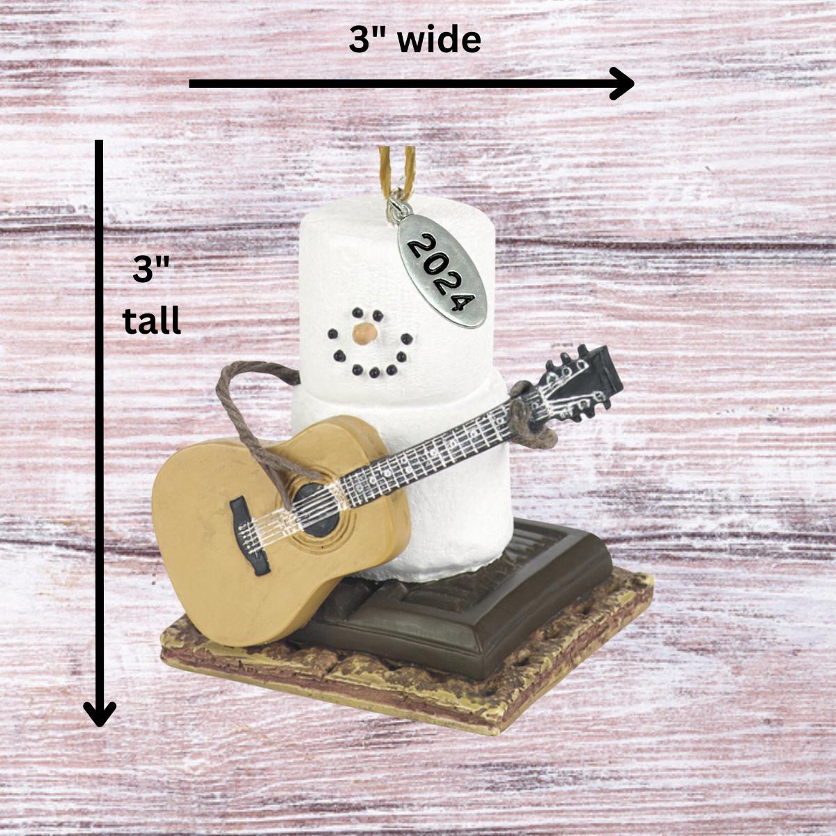 Smores Guitar Player, Musical Ornament 2024 - Comes in a Gift Box