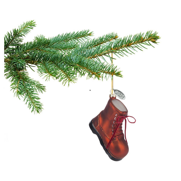 2025 Camping Ornaments Backpacking, Hiking Ornament - Stunning Dangling Hiking Boot 5" - Comes in a Gift Box so It's Ready for Giving