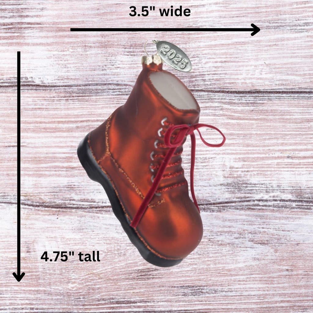 2025 Camping Ornaments Backpacking, Hiking Ornament - Stunning Dangling Hiking Boot 5" - Comes in a Gift Box so It's Ready for Giving
