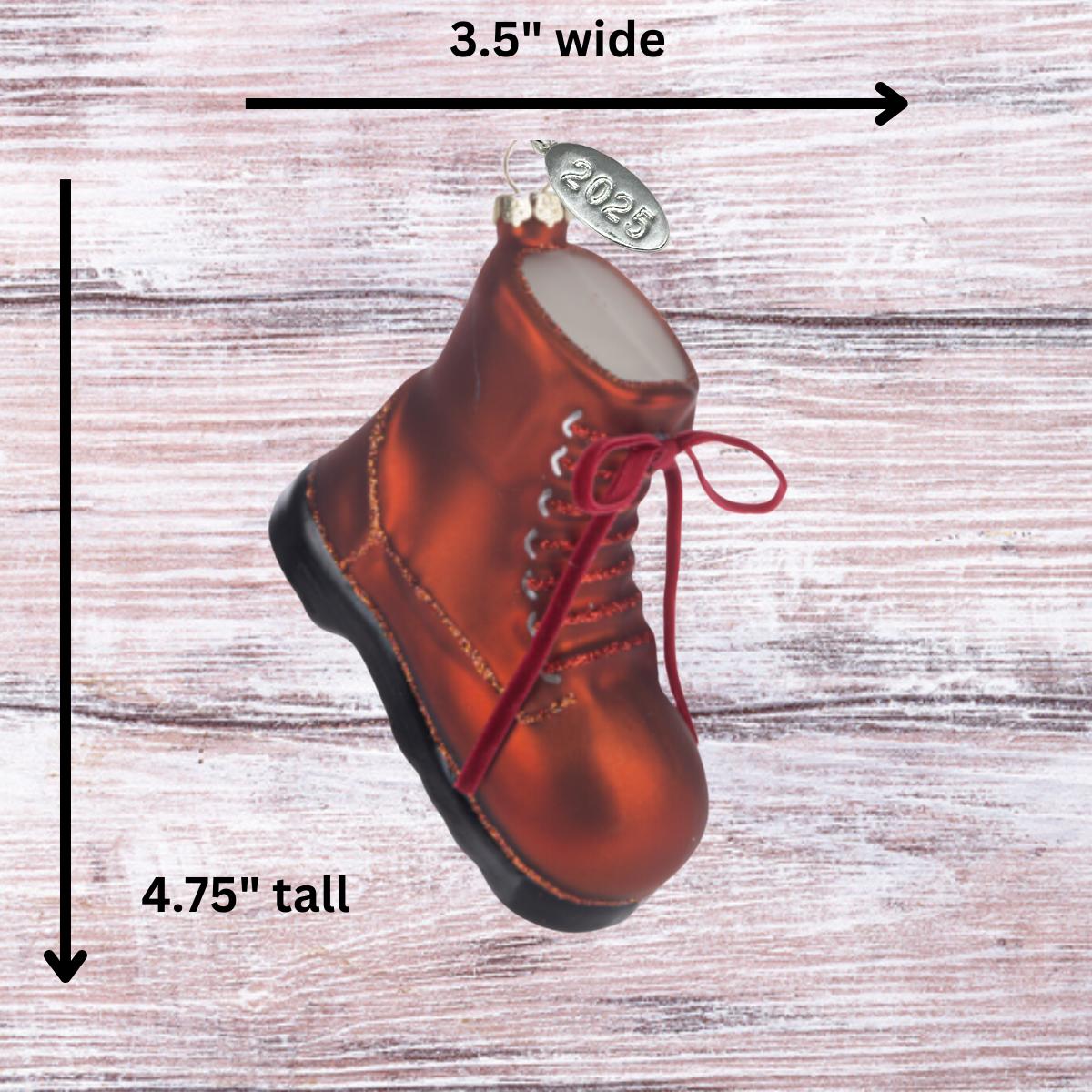 2025 Camping Ornaments Backpacking, Hiking Ornament - Stunning Dangling Hiking Boot 5" - Comes in a Gift Box so It's Ready for Giving