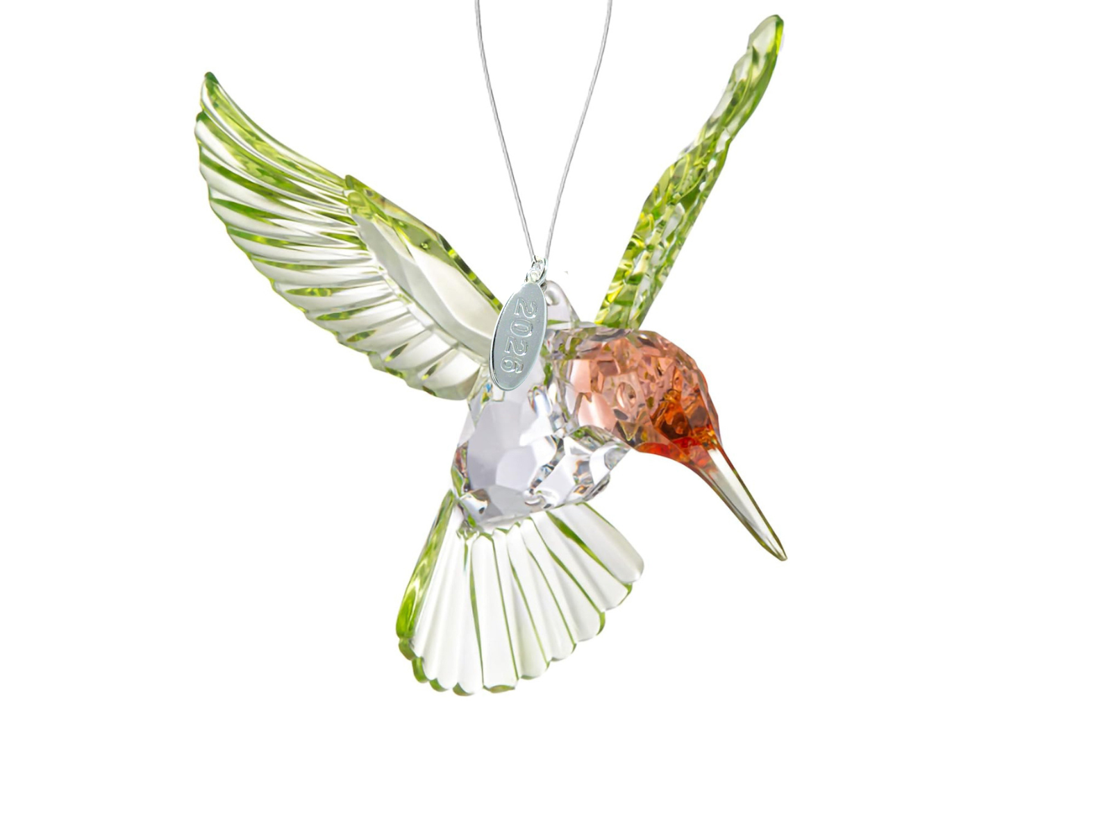 2026 Red-Throated Hummingbird Acrylic Ornament, Stunning Hummingbird Suncatcher or Hummingbird Memorial Ornament, with Suction Cup, hangtag and Gift Box
