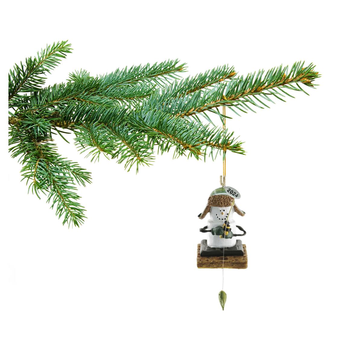 Smores Ice Fishing Ornament, Ice Fisherman, Fish on Rod - Comes in Gift Box so It's Ready for Giving