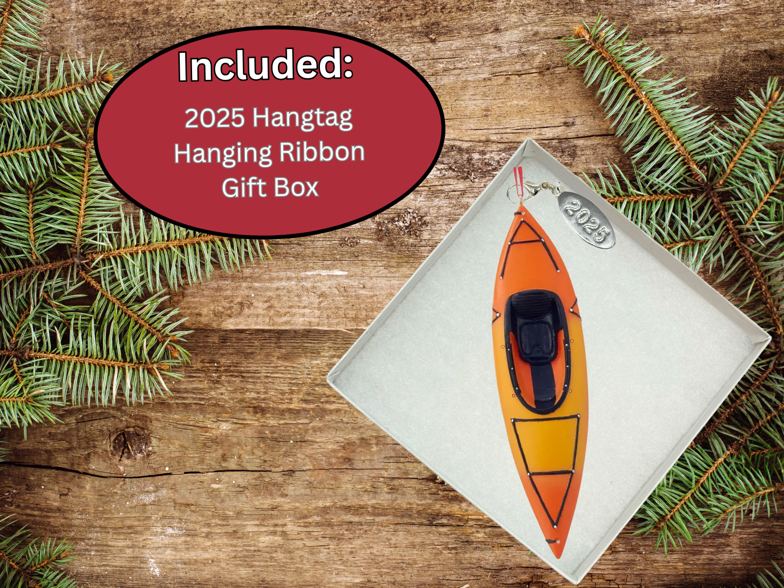 Colorful Kayak Christmas Ornament, Comes in a Gift Box