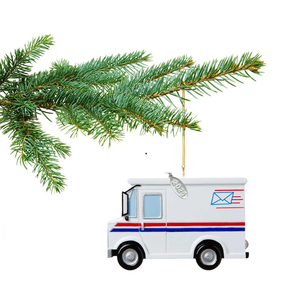 Mail Carrier, USPS Mail Truck Christmas Ornament - Easy to Personalize at Home - Comes in a Gift Box so It's Ready for Giving
