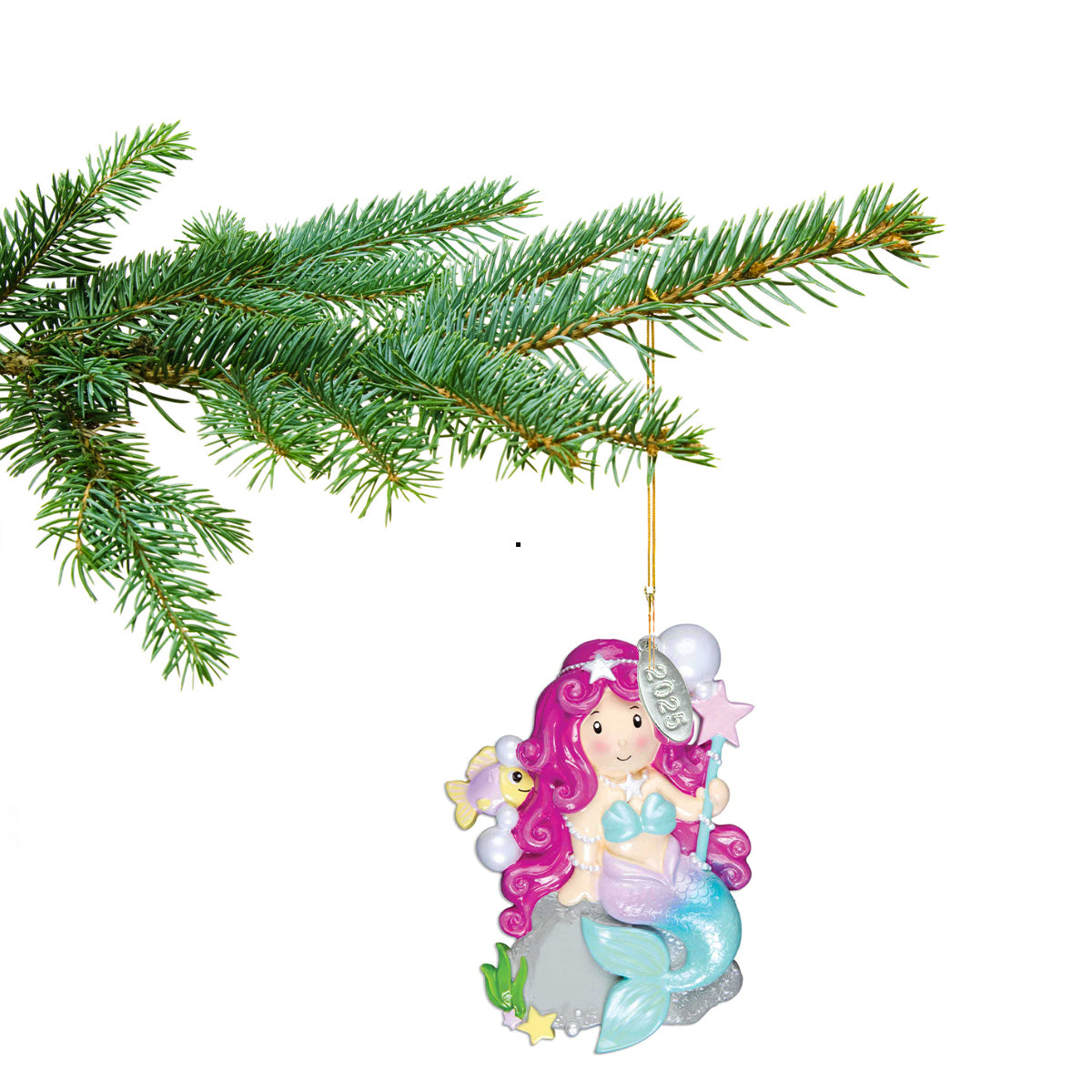 Pink Mermaid Christmas Ornament - Great Girls Gift - 2025 - Comes in Gift Box