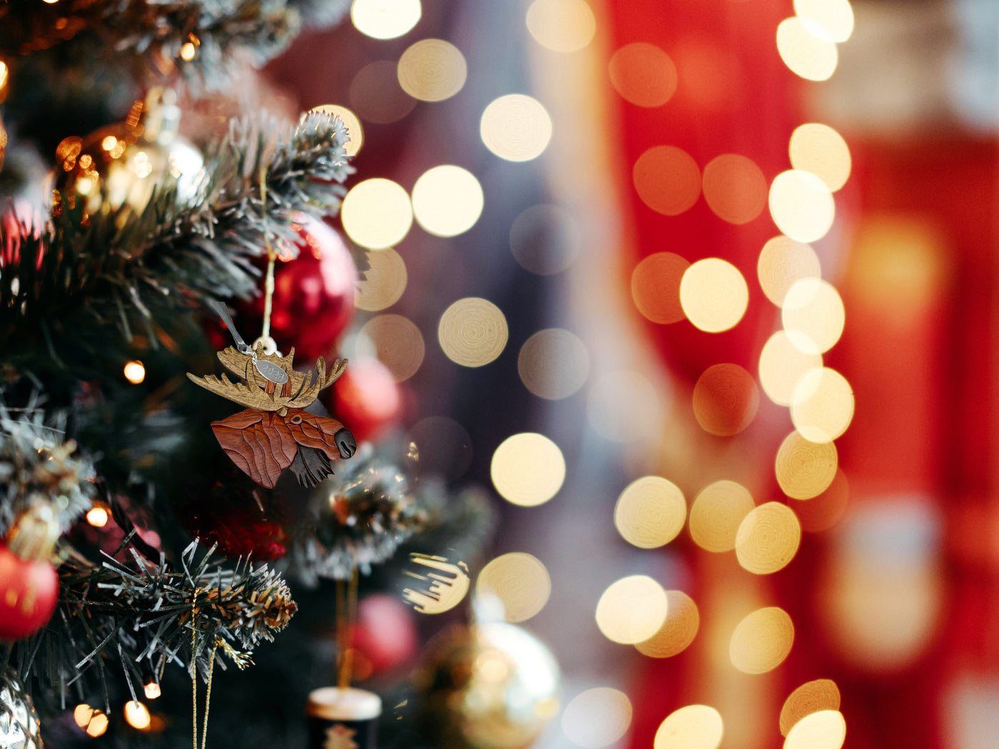 2026 Moose Ornament Two-Tone Wood Intarsia Design - Great Big Game Hunter Gift Idea - Comes in a Gift Box