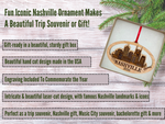 Nashville Christmas Ornament in Laser Cut Wood, Great Travel Souvenir 2026, Comes in Gift Box