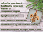 New Orleans Christmas Ornament, Big Easy, Mardi Gras Souvenir with Fleur de Lis and Click Tower Icon, Beautiful Laser Cut Wood – Great Stocking Stuffer, New OrleansTrip Idea, Comes in Gift Box