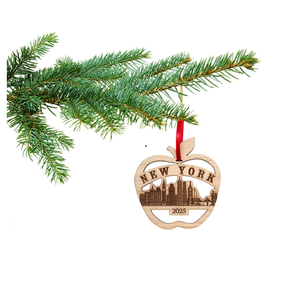 New York Ornament, New York Christmas Ornament 2025, Big Apple New York City Ornament, Beautiful Laser Cut Wood New York Gifts, Big Apple Gift Idea, New York City Trip Souvenir Idea, Comes in Gift Box