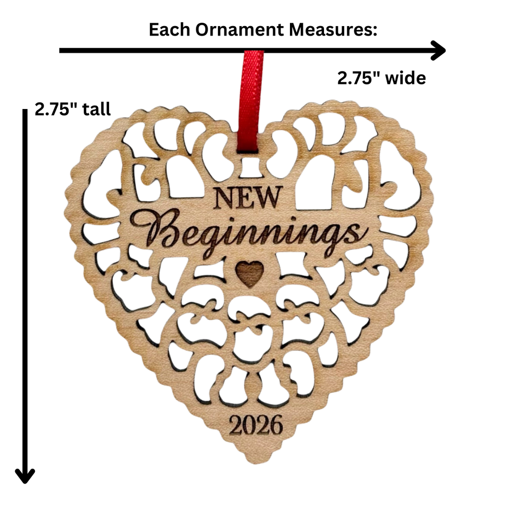 New Beginnings 2026 Christmas Ornament, Great Divorce Gift, Separation Gift, New Home Gift, New Job Gift for Coworkers, Retirement Gift and More - Laser Cut Wood Ornament, Comes in Gift Box