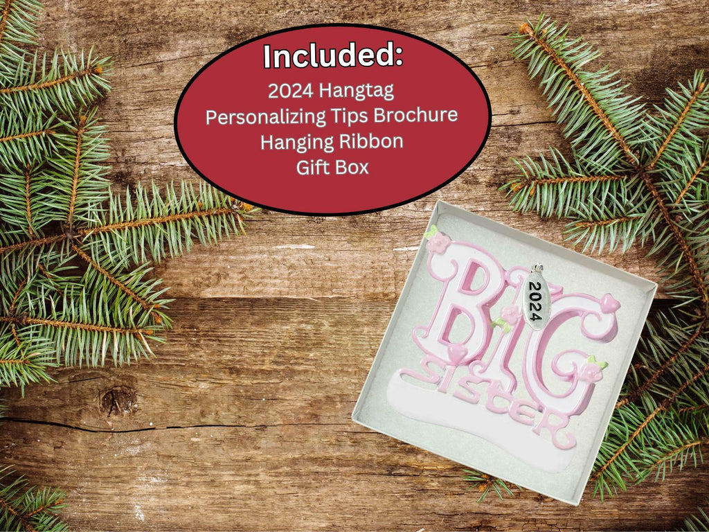 Big Sister Ornament 2025, Easy to Personalize at Home, Comes in Gift Box