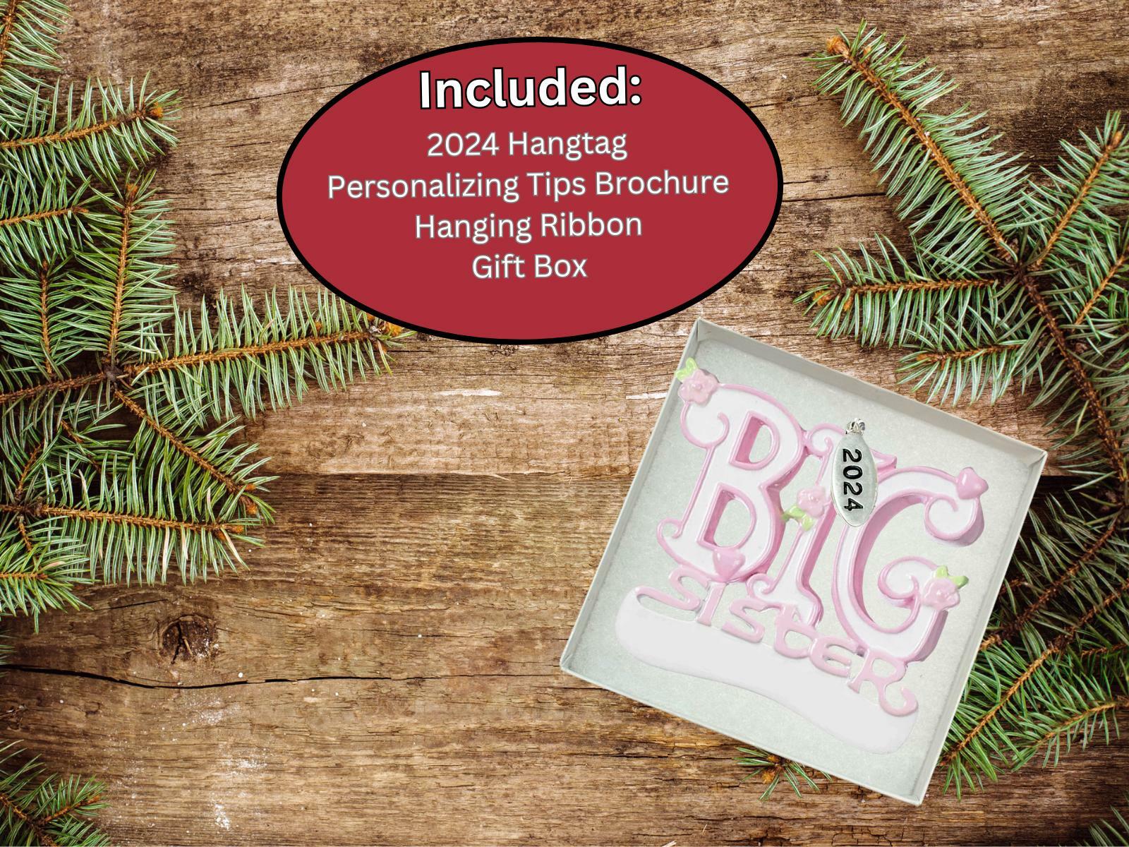 Big Sister Ornament 2025, Easy to Personalize at Home, Comes in Gift Box