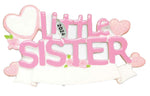 Brother or Sister Ornament 2024 - Big Brother, Big Sister, Little Brother, Little Sister Christmas Ornaments - Easy to Personalize - Comes in Gift Box So It's Ready for Giving (Little Sister - Pink)