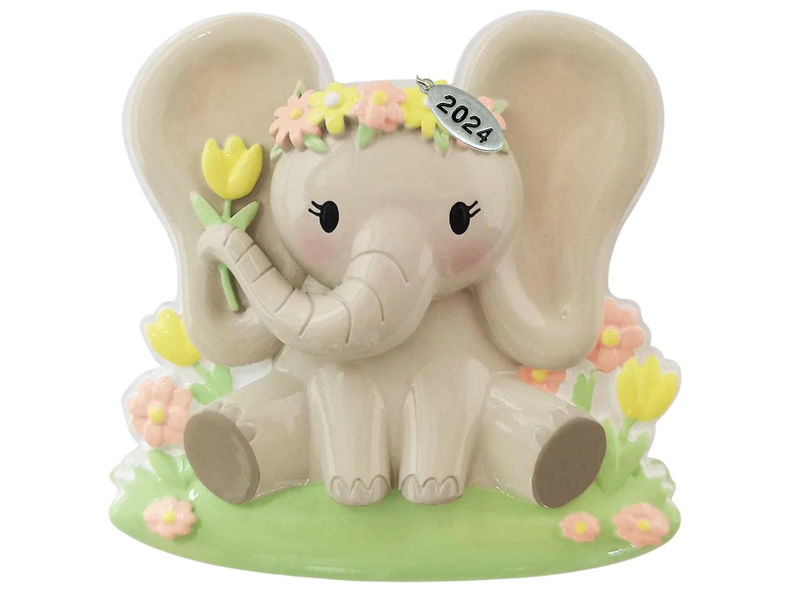 Twisted Anchor Trading Company Elephant Baby Girl Christmas Ornament or Happy Birthday Ornament, Baby Ornaments - Can Be Personalized at Home, Comes in a Gift Box 2025