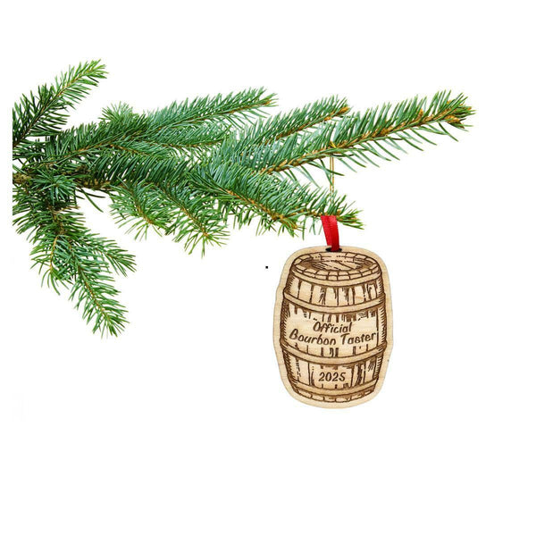 Bourbon Ornament, Bourbon Whiskey Christmas Ornaments 2025, Beautiful Laser Cut Wooden Ornament, Great Bourbon Gifts for Men, Bourbon Stocking Stuffers, Comes in Gift Box (Official Taster)