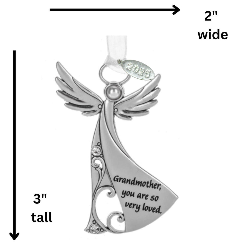 Metal Angel Ornament - Grandmother, Grandma Gift Idea 2025, In Gift Box