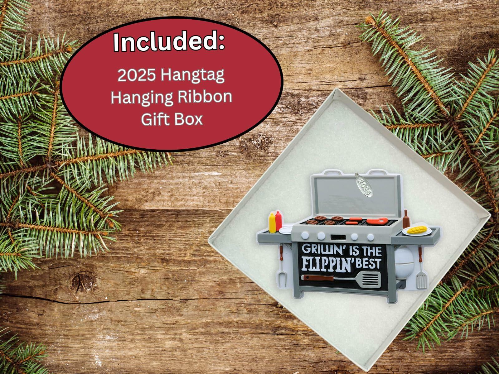 BBQ Grill, Smoker Christmas Ornament - Easy to Personalize at Home - Comes in Gift Box
