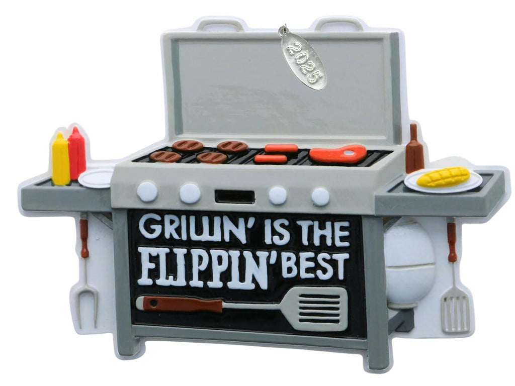 BBQ Grill, Smoker Christmas Ornament - Easy to Personalize at Home - Comes in Gift Box