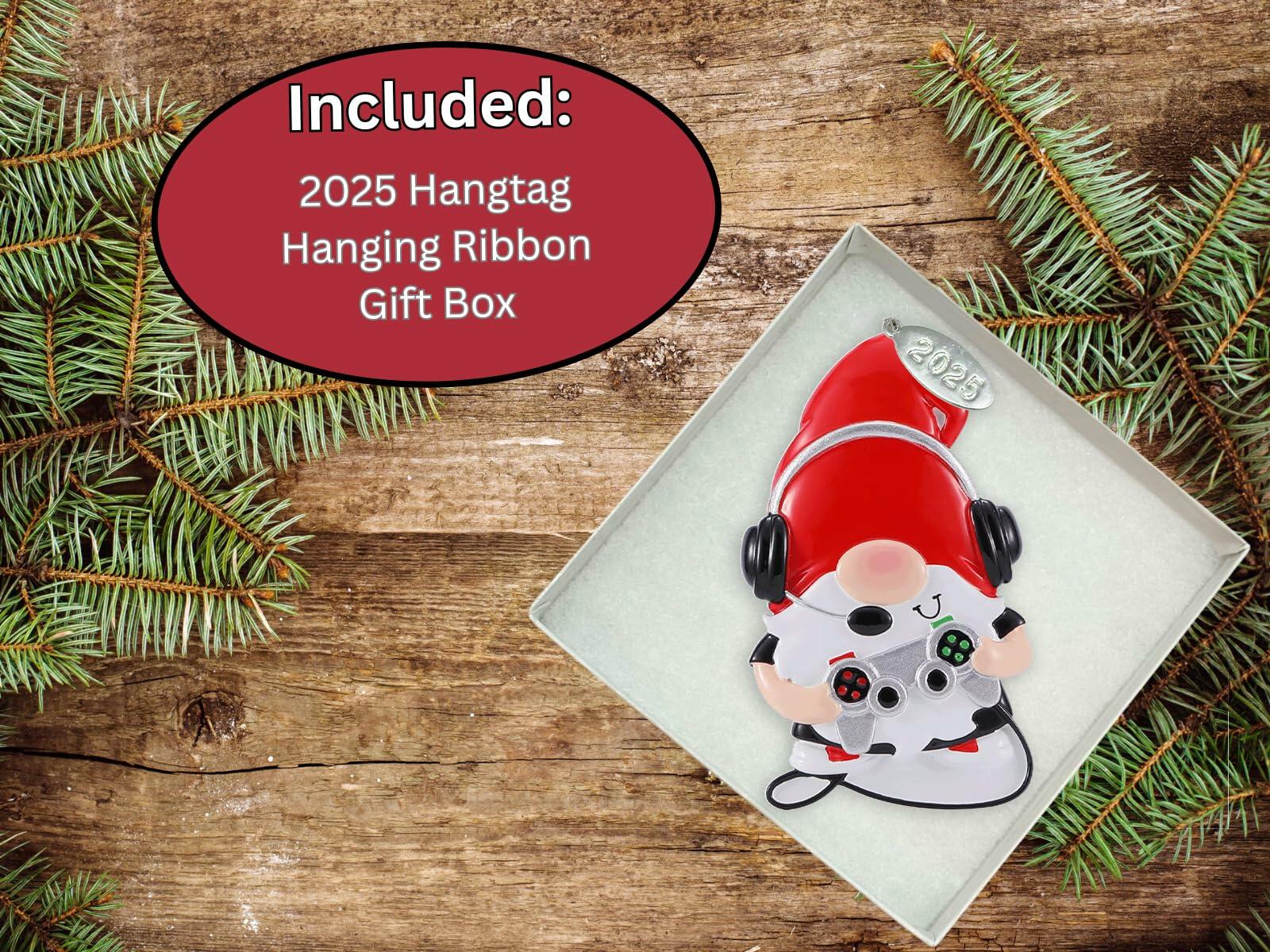 Gnome Gamer Ornaments, Can Be Personalized At Home, Great Video Game Ornament, Comes in Gift Box