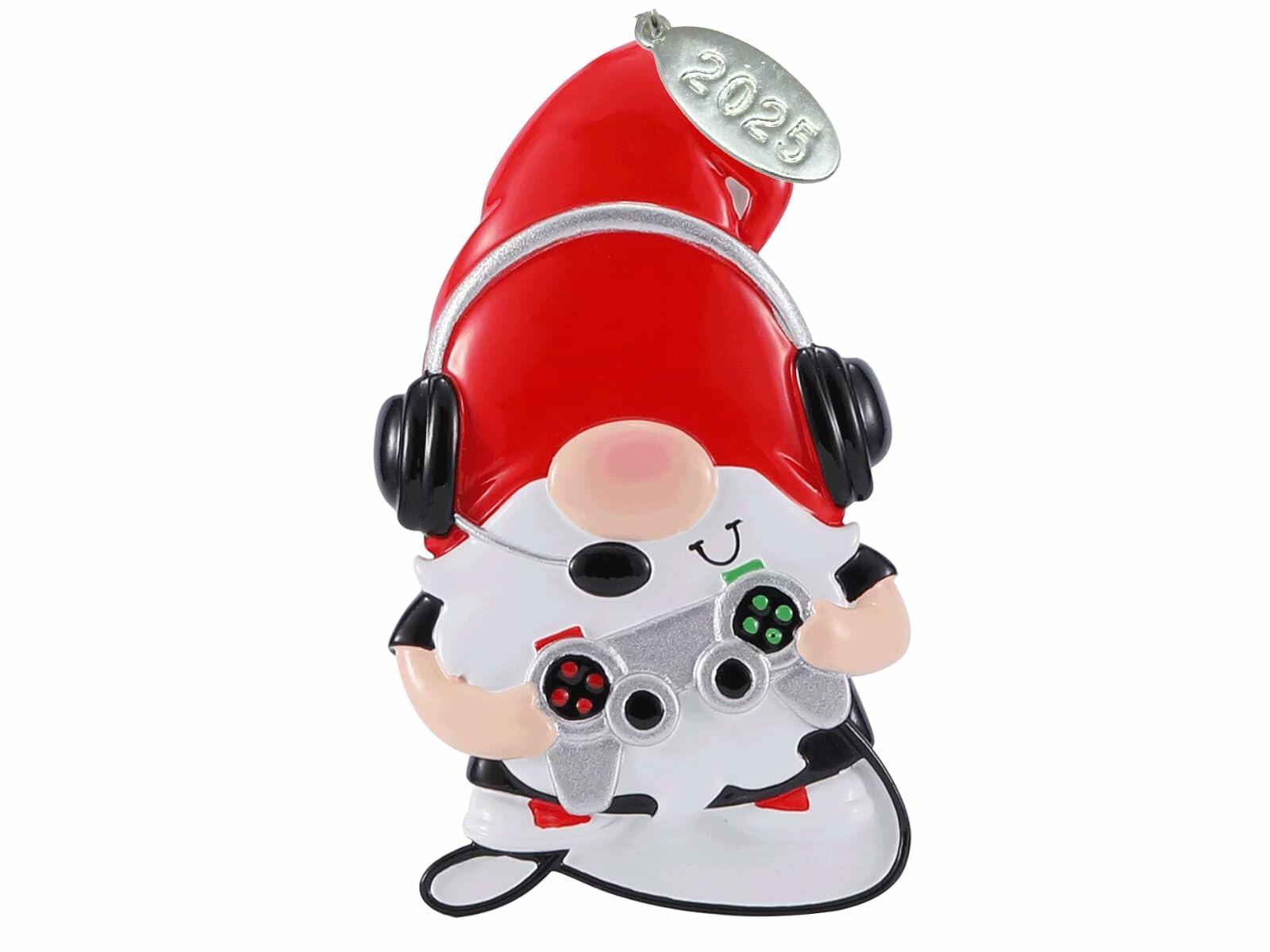 Gnome Gamer Ornaments, Can Be Personalized At Home, Great Video Game Ornament, Comes in Gift Box