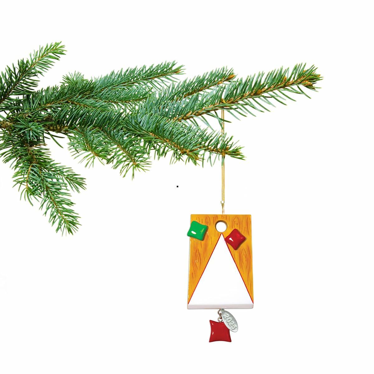 Cornhole Game Ornament 2025, Baggo, Bean Bag Toss Game Ornament - Easy to Personalize at Home - Comes in a Gift Box